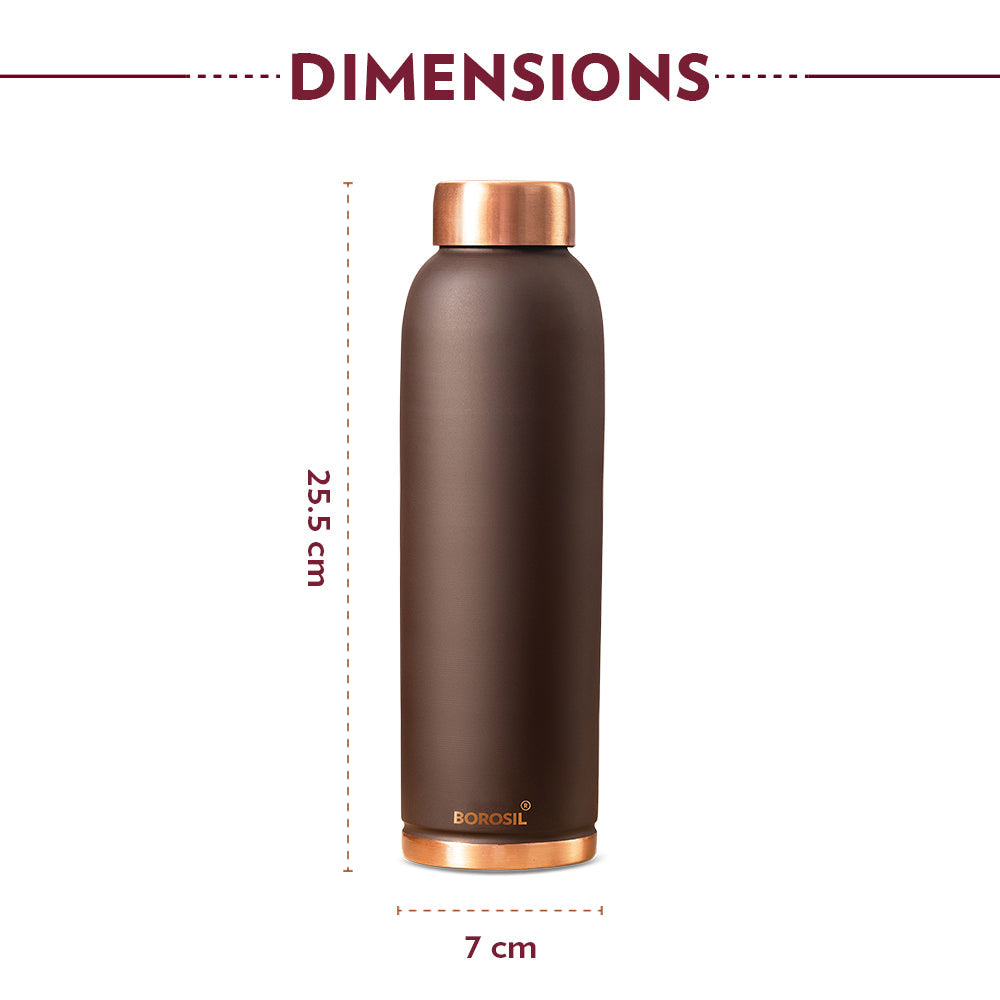 My Borosil Copper Water Bottles 1 L Copper Bottle - Brown