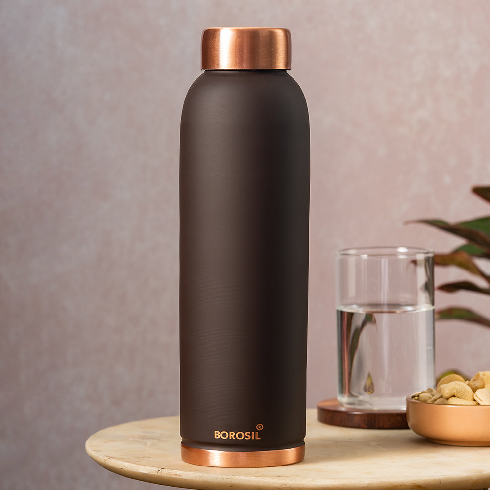 My Borosil Copper Water Bottles 1 L Copper Bottle - Brown