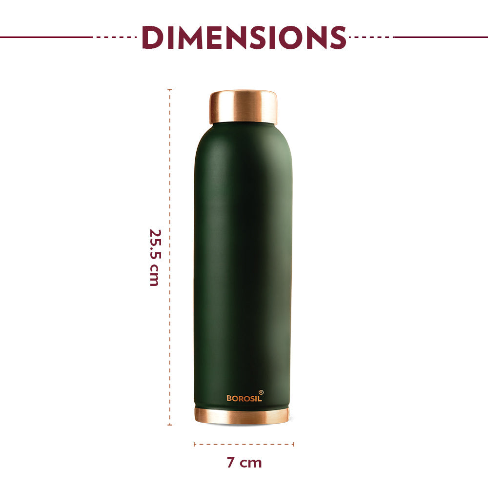 My Borosil Copper Water Bottles 1 L Copper Bottle - Green