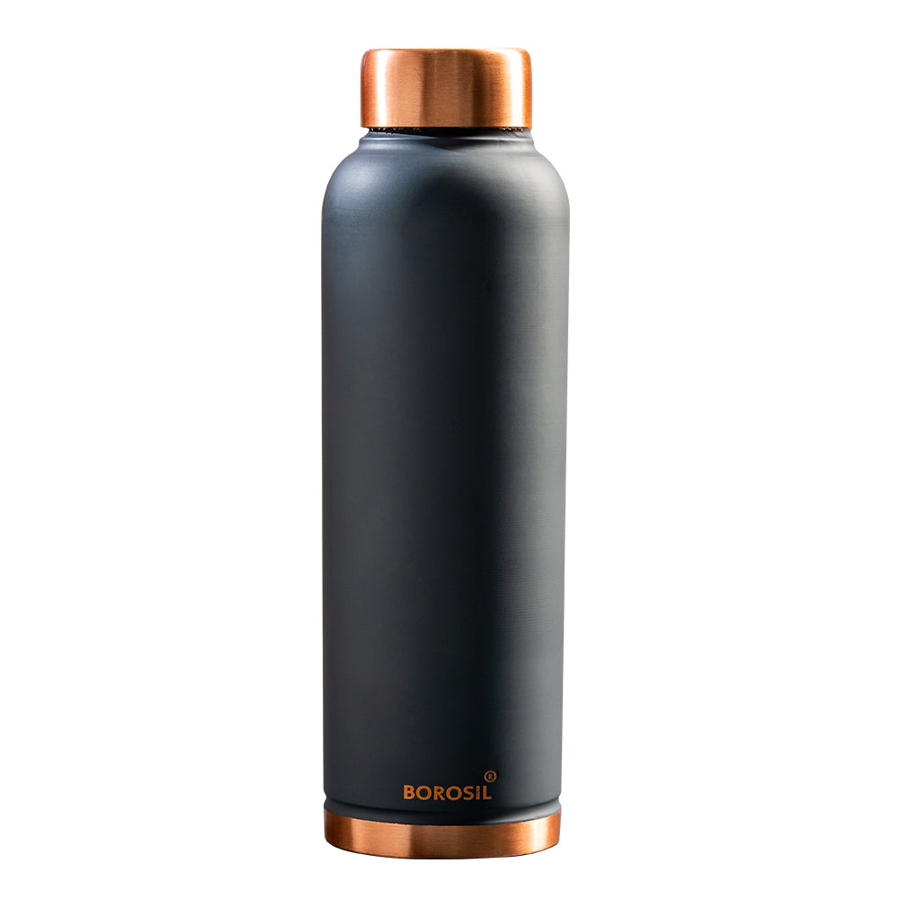 My Borosil Copper Water Bottles 1 L Eco Copper Bottle, Grey