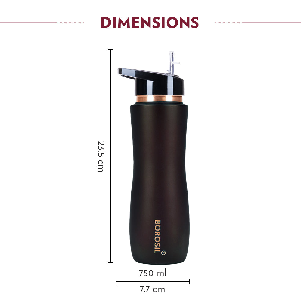 My Borosil Copper Water Bottles 750 ml Borosil Sipper Copper Bottle, Brown, 750 ml