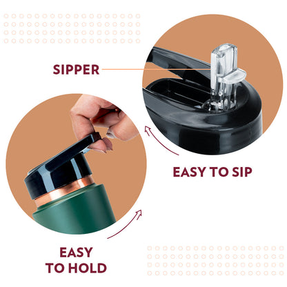 My Borosil Copper Water Bottles 750 ml Sipper Copper Bottle, Green, 750 ml