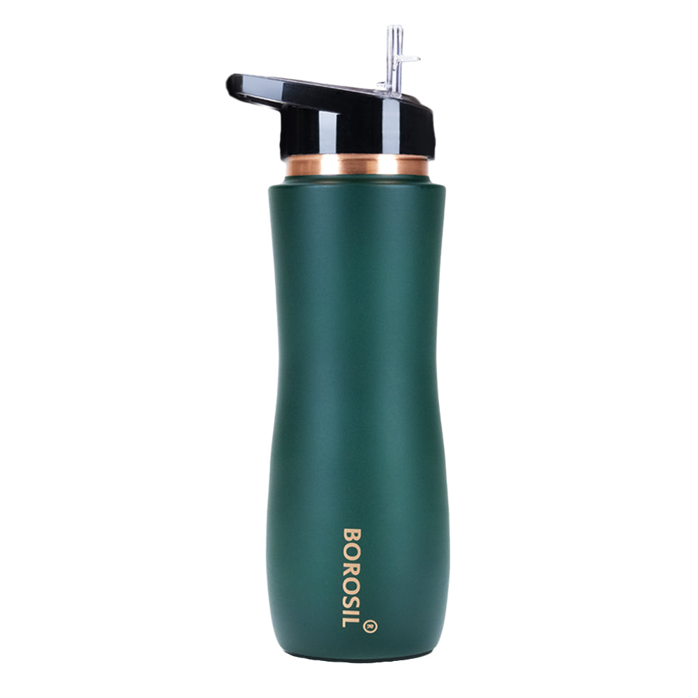 My Borosil Copper Water Bottles 750 ml Sipper Copper Bottle, Green, 750 ml