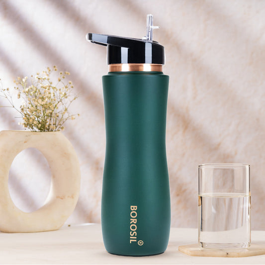 My Borosil Copper Water Bottles 750 ml Sipper Copper Bottle, Green, 750 ml