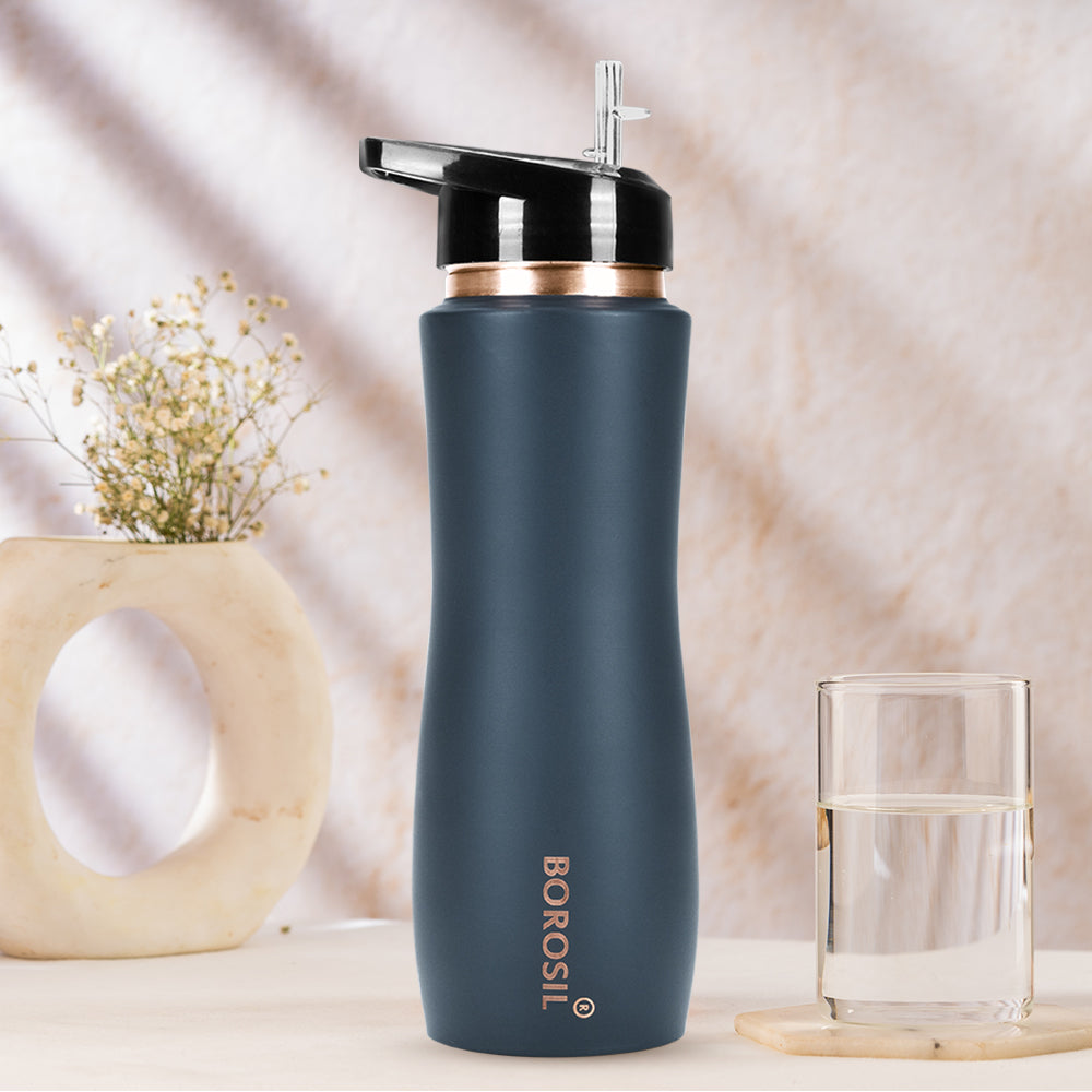 My Borosil Copper Water Bottles 750 ml Sipper Copper Bottle, Grey