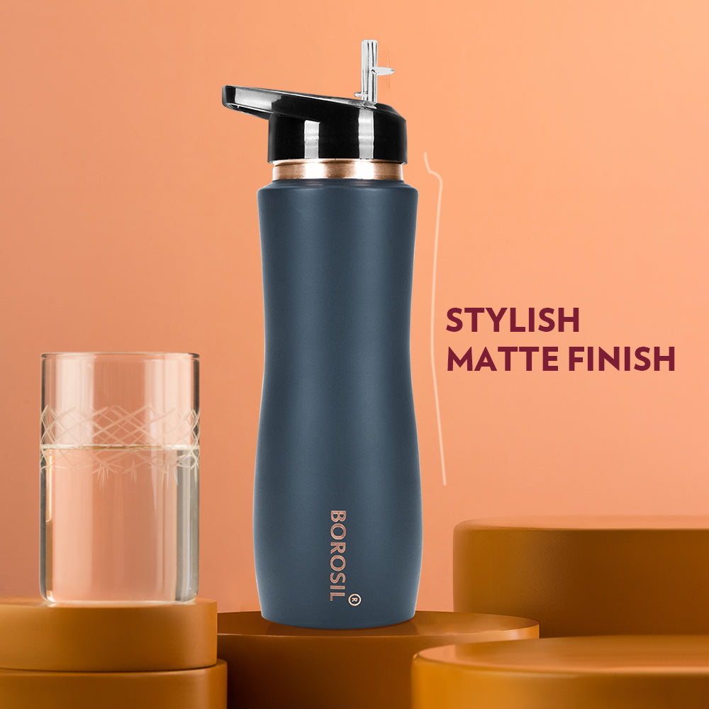 My Borosil Copper Water Bottles 750 ml Sipper Copper Bottle, Grey