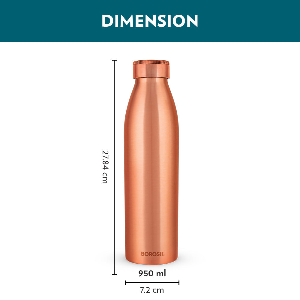 My Borosil Copper Water Bottles 950 ml Borosil Pro Copper Bottle