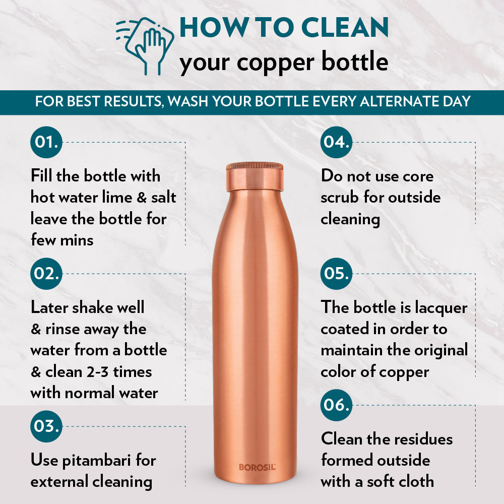 My Borosil Copper Water Bottles 950 ml Borosil Pro Copper Bottle