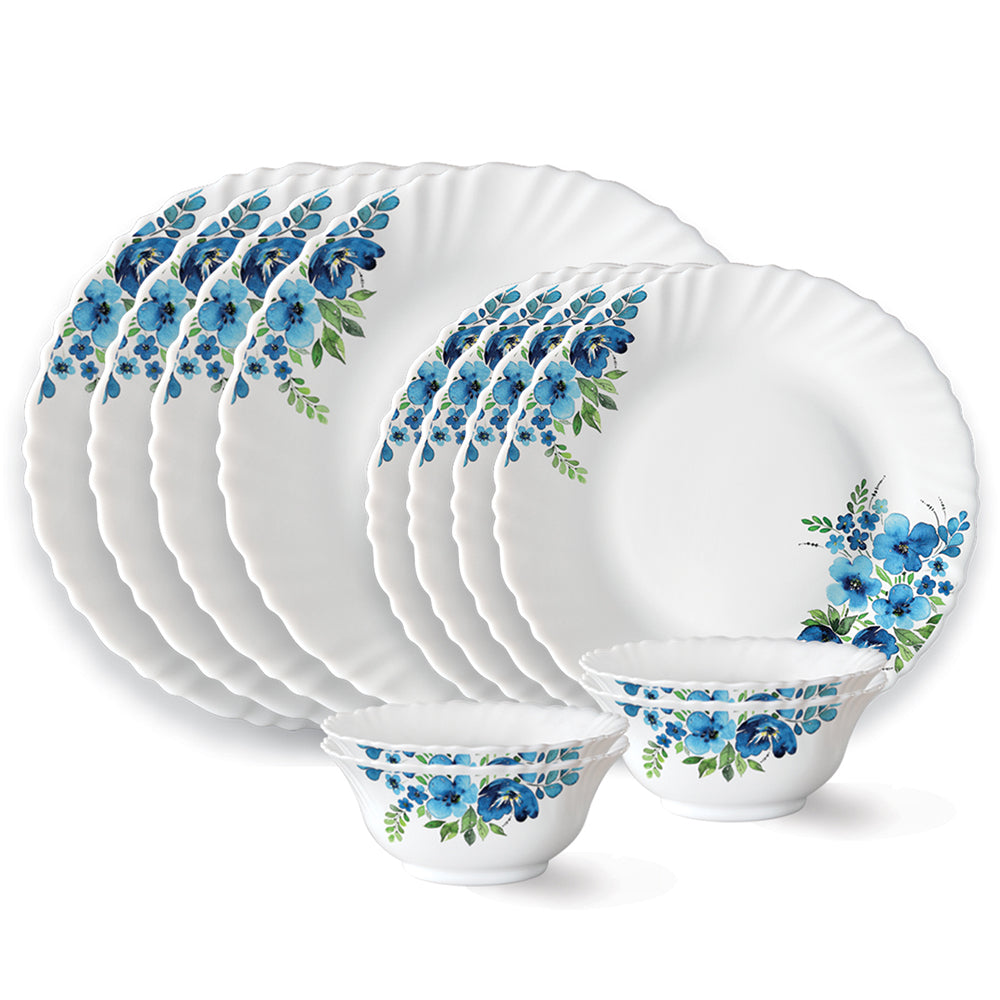 My Borosil Dinner Sets 12 pc Set: Serves 4 Larah by Borosil Pansy Dinner Set