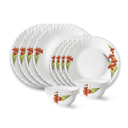Larah Red Iris Dinner Set, 10 pc