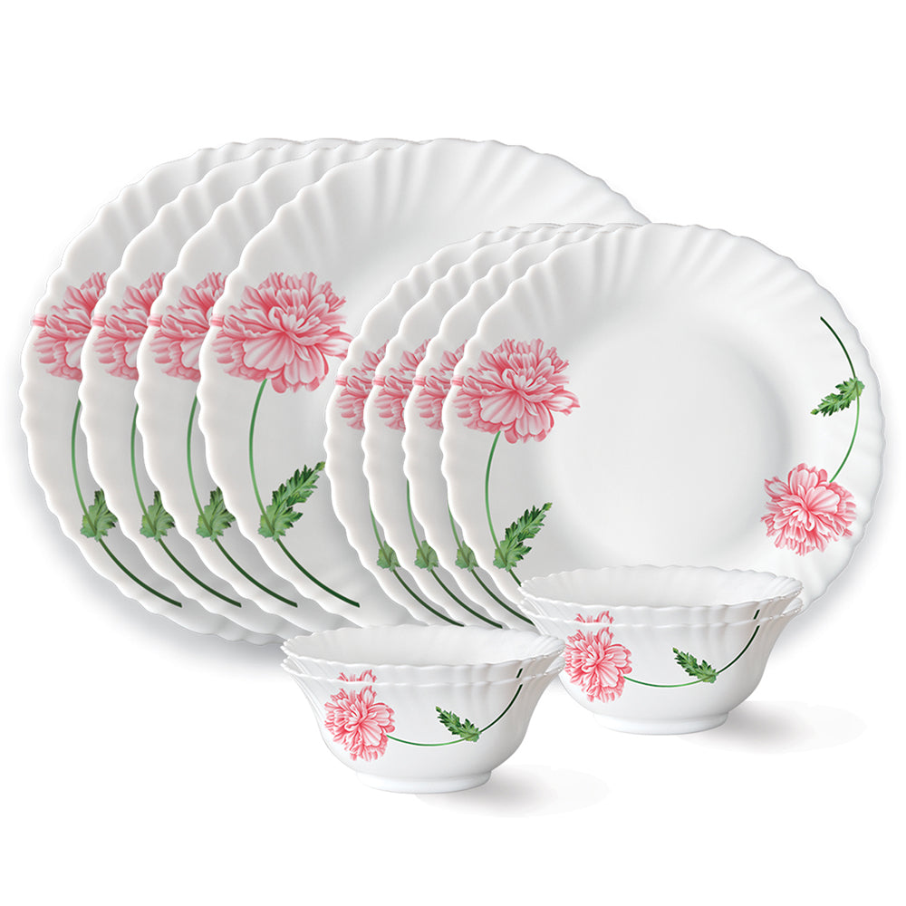 Larah by Borosil Red Mist Dinner Set, 33 pc