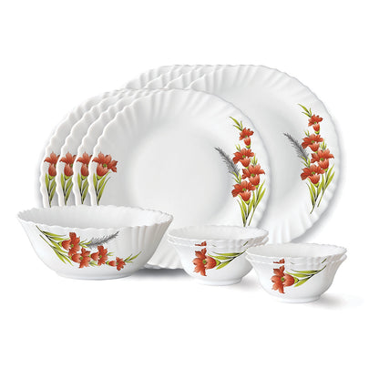 Larah Red Iris Dinner Set, 10 pc