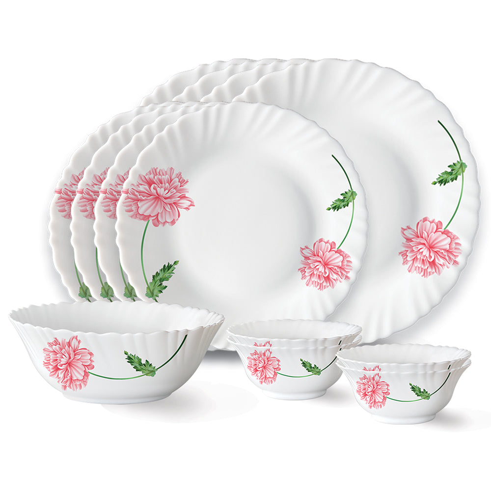 Larah by Borosil Red Mist Dinner Set, 33 pc