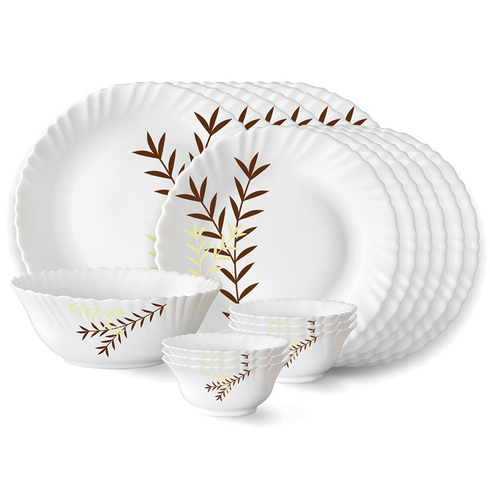 My Borosil Dinner Sets 19 pc Set: Serves 6 Larah by Borosil Oak Dinner Set