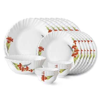 Larah Red Iris Dinner Set, 10 pc
