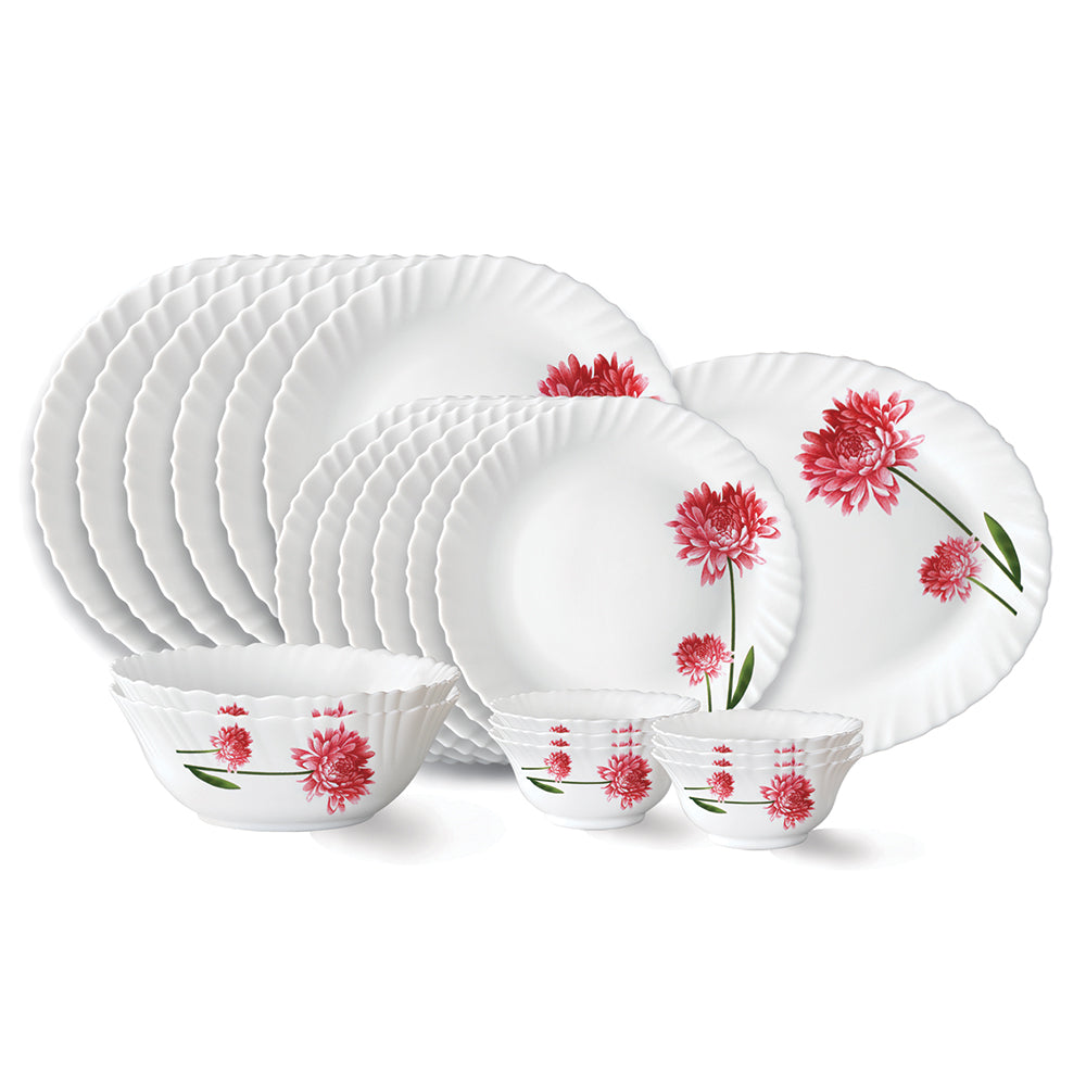 My Borosil Dinner Sets 21 pc Set: Serves 6 (Option 1) Larah by Borosil Belle Dinner Set