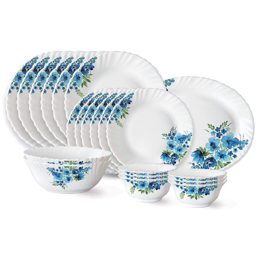 My Borosil Dinner Sets 21 pc Set: Serves 6 (Option 1) Larah by Borosil Pansy Dinner Set