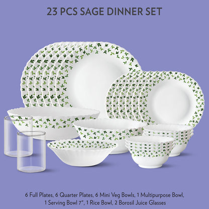 Larah Sage Dinner Set, 33 pc