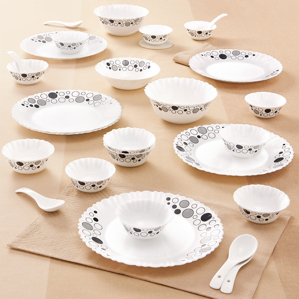 Larah by Borosil, Luna Dinner Set, 35 pc