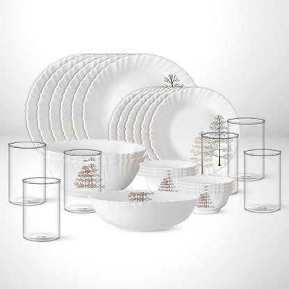 Larah Pine Dinner Set, 9 pc