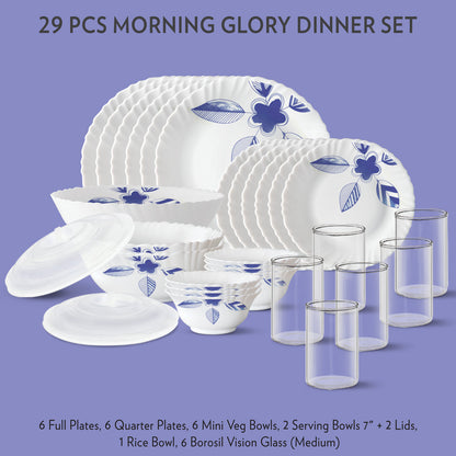 Larah Morning Glory Dinner Set, 15 pc