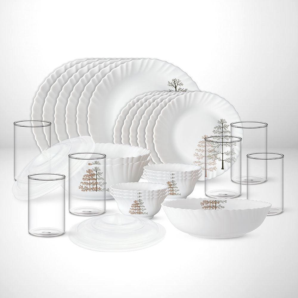 Larah Pine Dinner Set, 35 pc