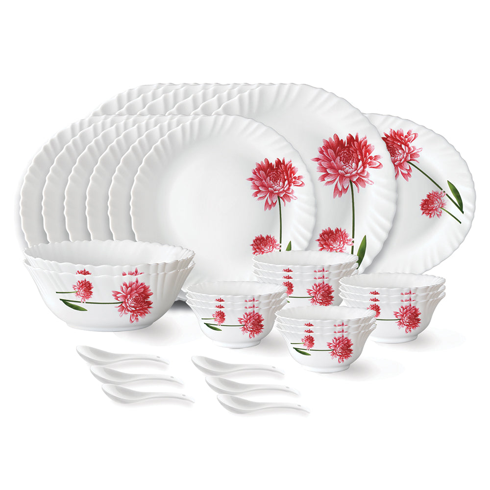 My Borosil Dinner Sets 33 pc Set: Serves 6 Larah by Borosil Belle Dinner Set