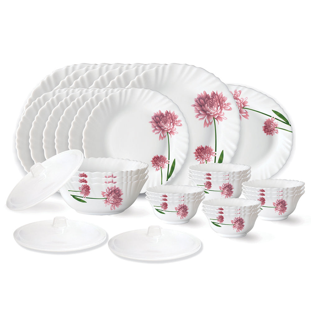 My Borosil Dinner Sets 33 pc Set: Serves 6 Larah by Borosil Nargis Dinner Set