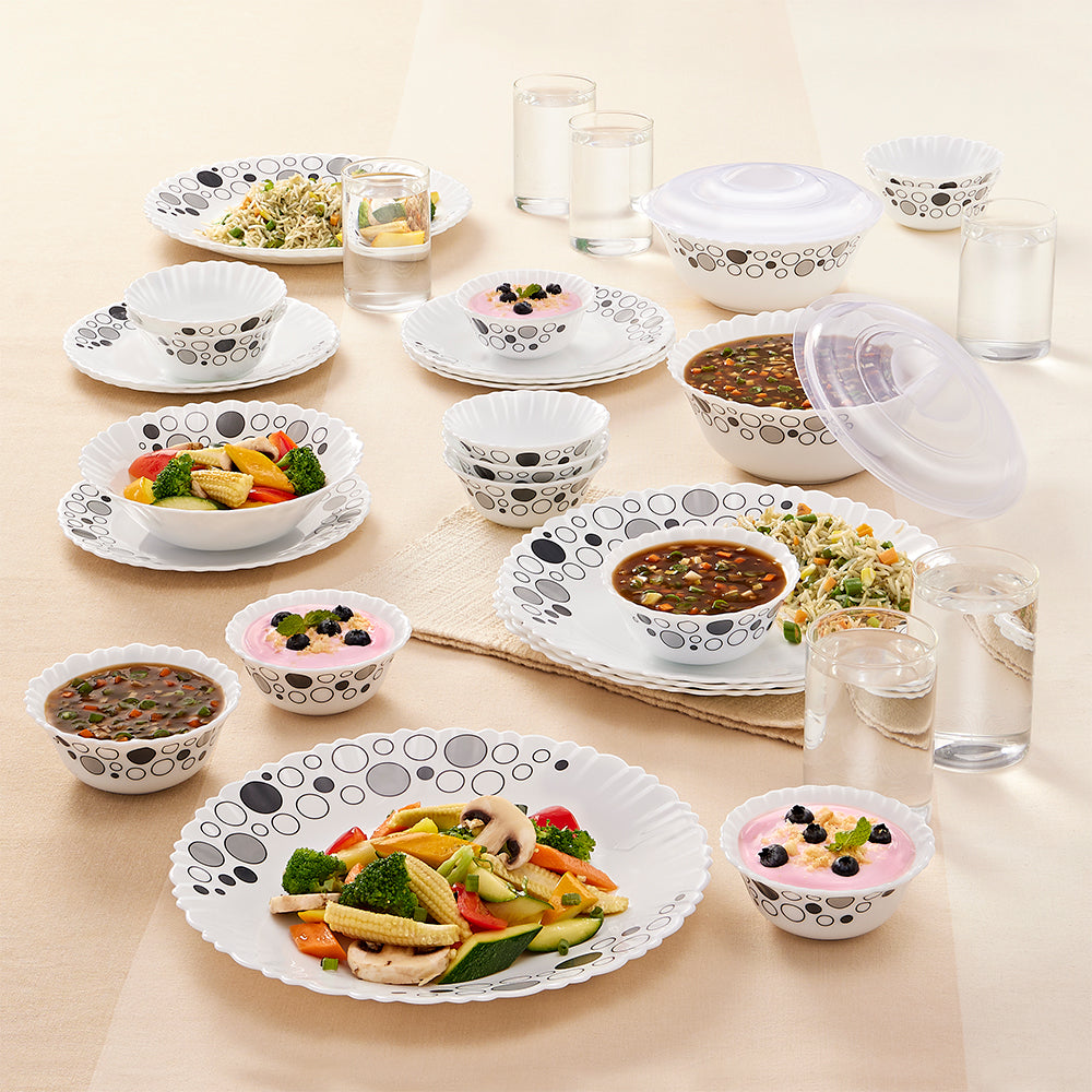 My Borosil Dinner Sets 35 pc Set: Serves 6 Larah by Borosil, Luna Dinner Set