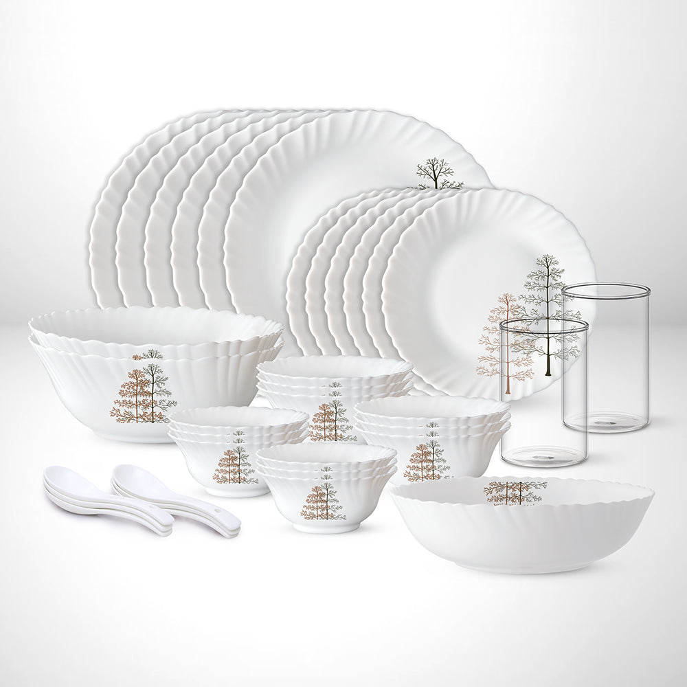 Larah Pine Dinner Set, 35 pc