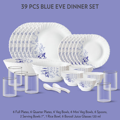 Larah Blue Eve Dinner Set
