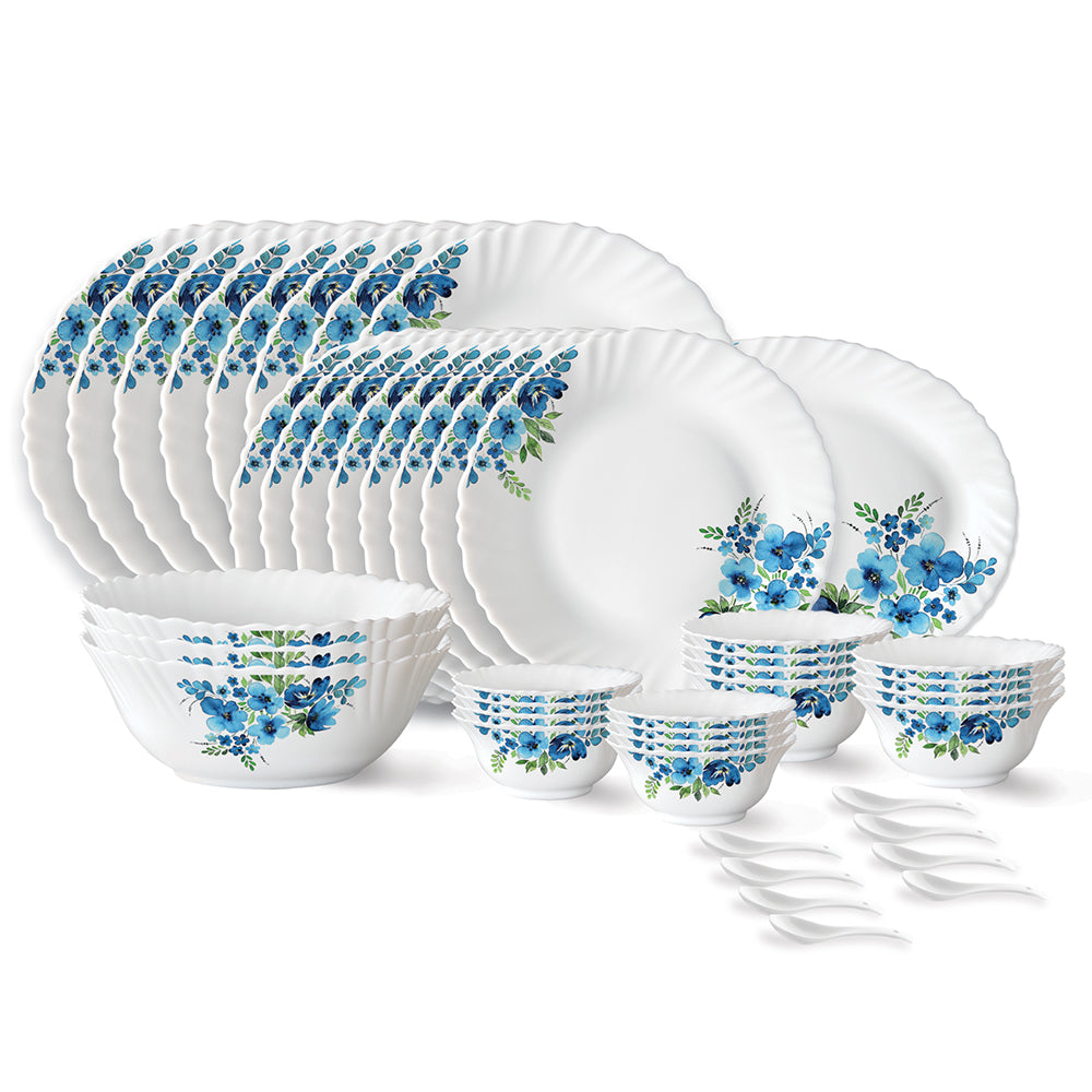 My Borosil Dinner Sets 44 pc Set: Serves 8 Larah by Borosil Pansy Dinner Set