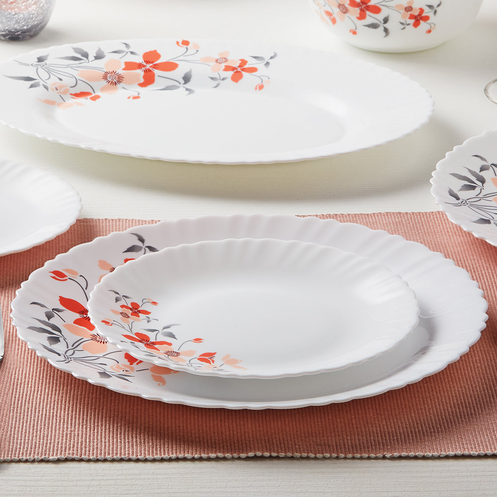 Larah by Borosil Fiore Dinner Set, 33 pc
