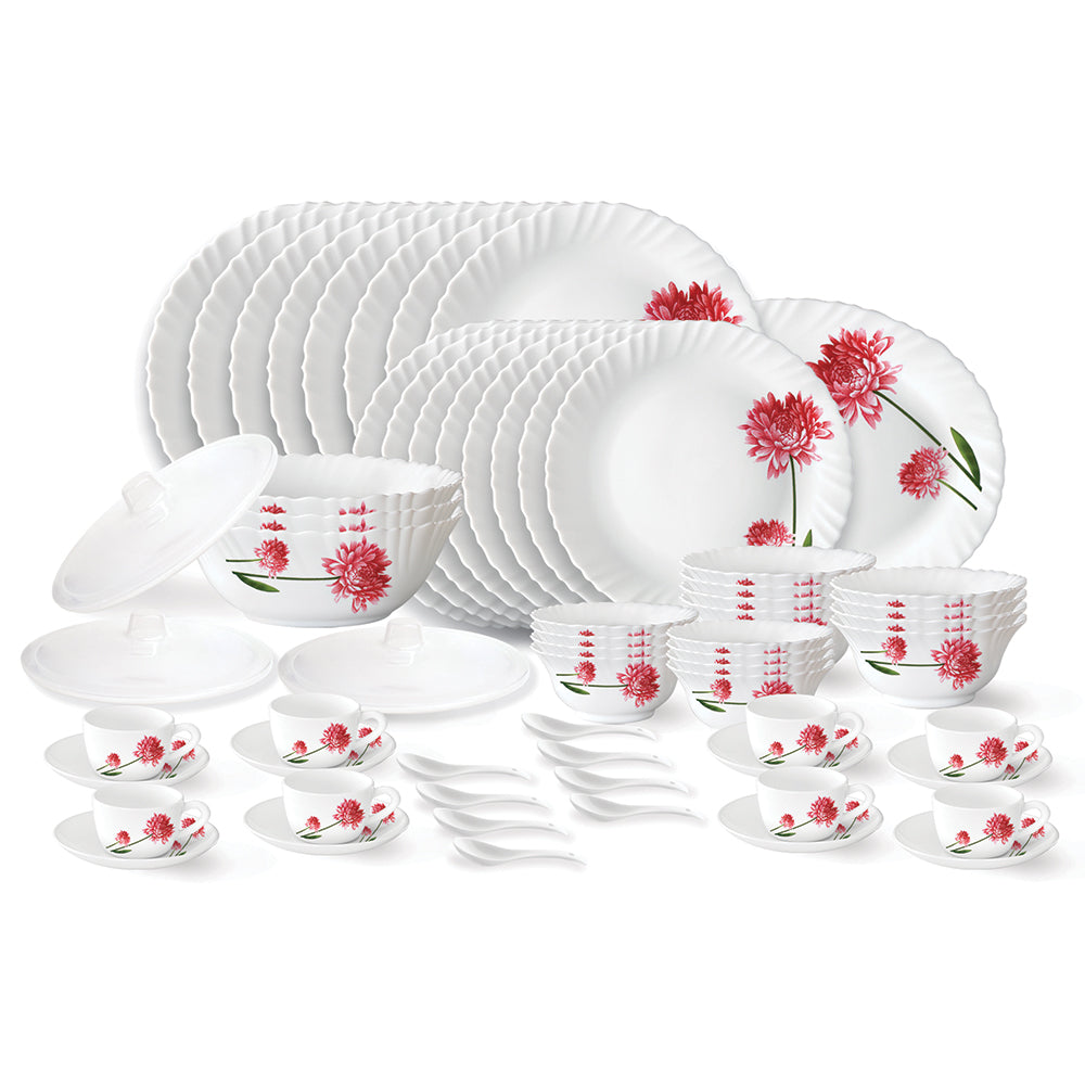 My Borosil Dinner Sets 63 pc Set: Serves 8 Larah by Borosil Belle Dinner Set