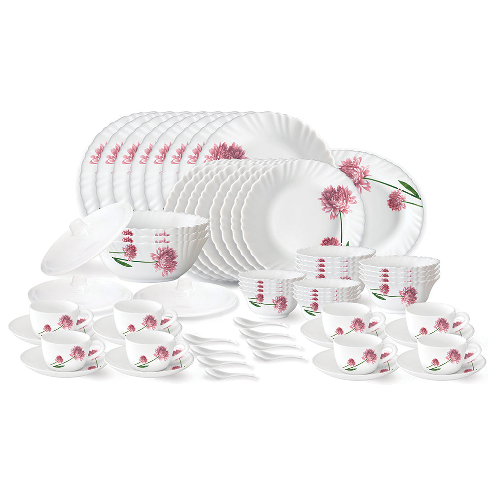 My Borosil Dinner Sets 63 pc Set: Serves 8 Larah by Borosil Nargis Dinner Set