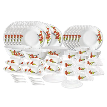 Larah Red Iris Dinner Set, 10 pc