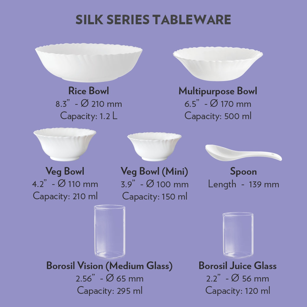 Larah by Borosil Ayana Dinner Set, 23 pc