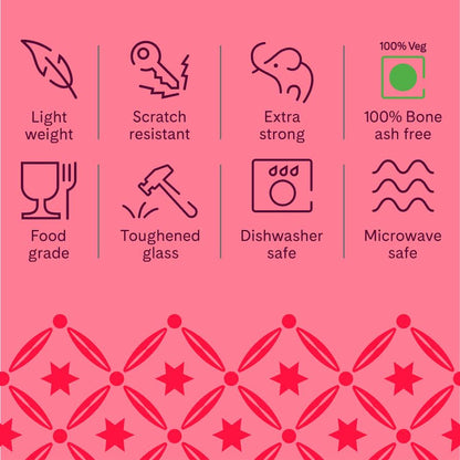 Larah by Borosil Mimosa Dinner Set, 63 pc