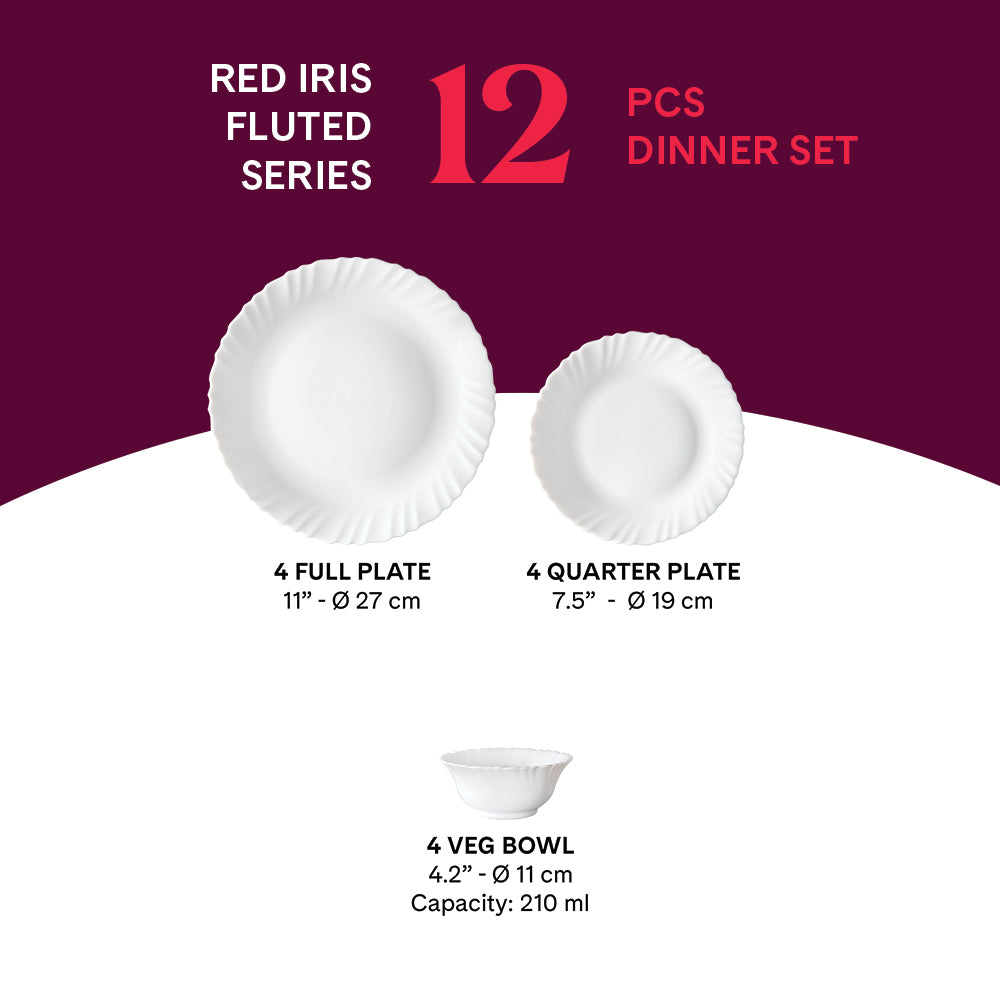 My Borosil Dinner Sets Larah by Borosil Red Iris Dinner Set