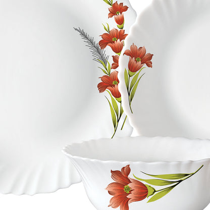 Larah Red Iris Dinner Set, 10 pc