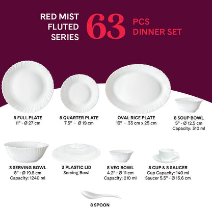Larah Red Mist Dinner Set