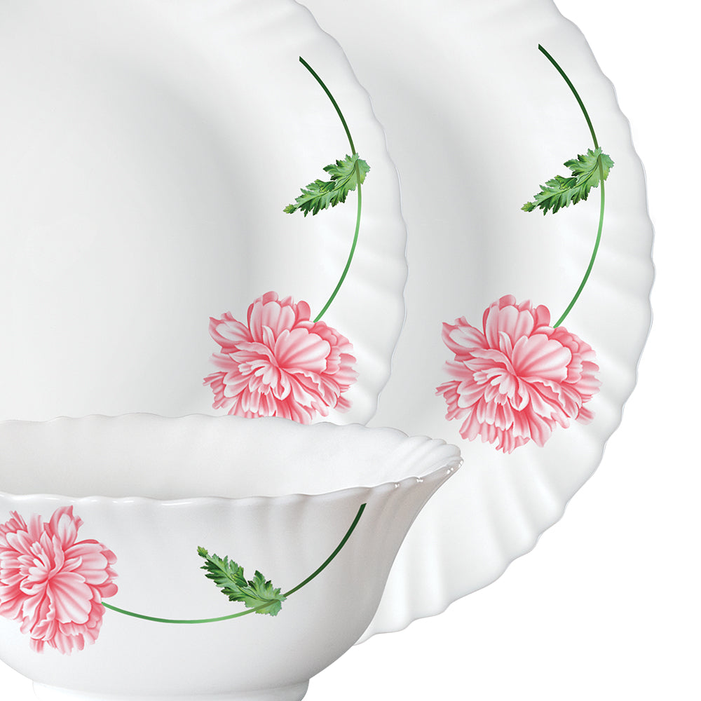 Larah by Borosil Red Mist Dinner Set, 33 pc
