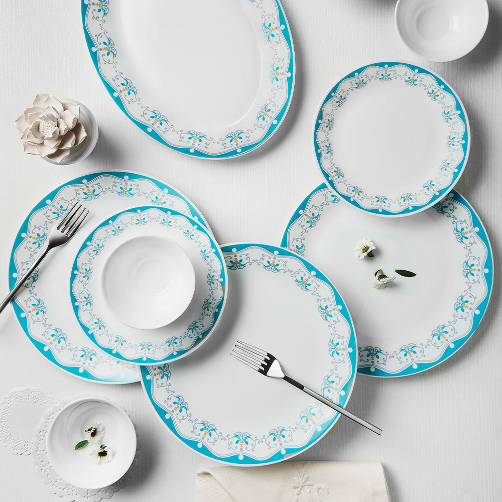 Larah by Borosil Royal Jade Dinner Set, 21 pc