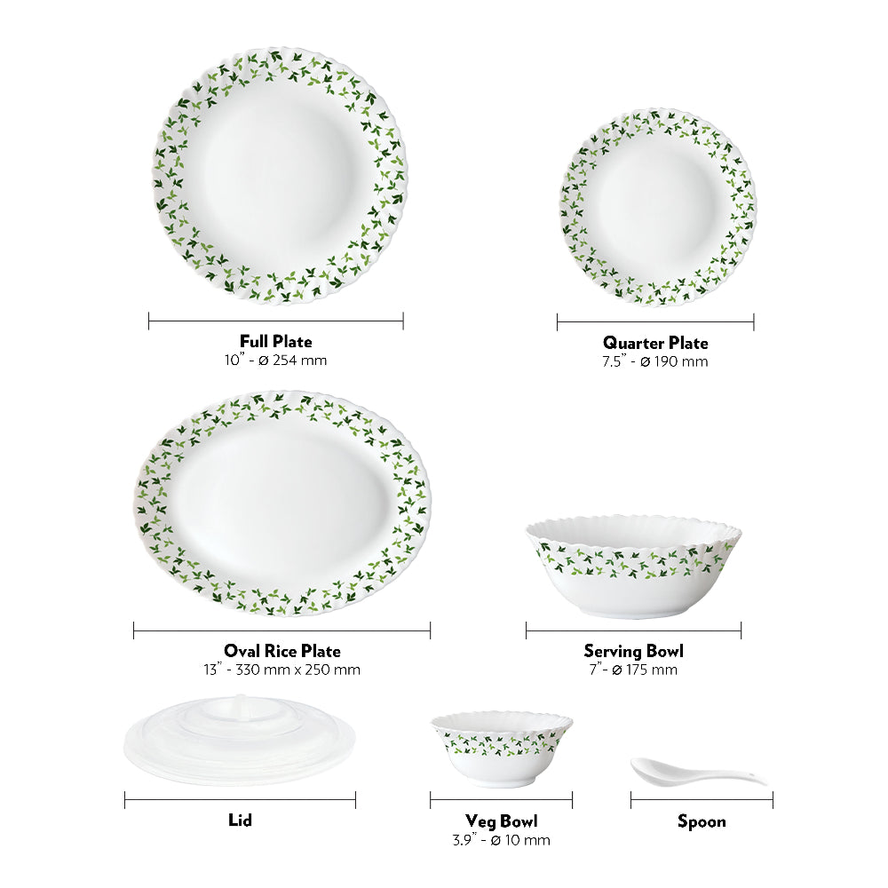 Larah by Borosil Sage Dinner Set, 23 pc