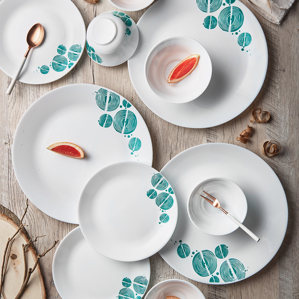 Larah by Borosil Woodstock Dinner Set, 63 pc