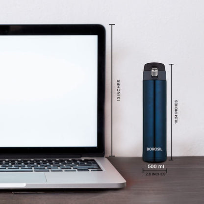 My Borosil Stainless Steel Bottles 500 ml Nova Blue