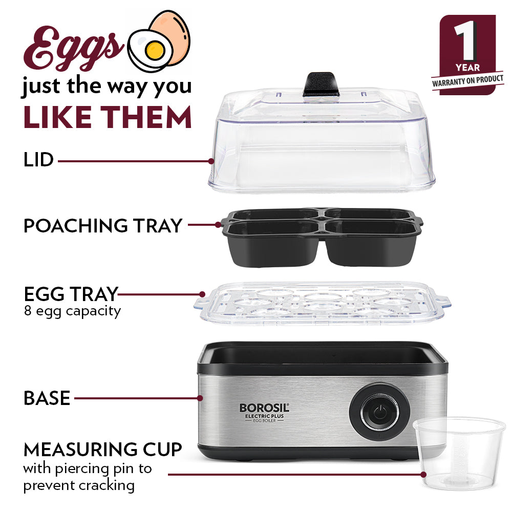 My Borosil Egg Cookers Borosil Electric Plus 8 Egg Boiler