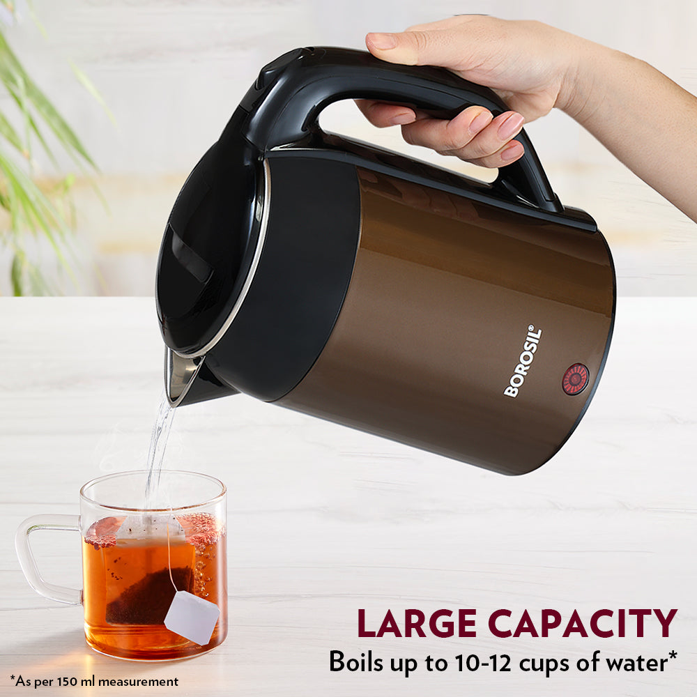 My Borosil Electric Kettles Borosil Cooltouch Electric Kettle Brown, 1.8L