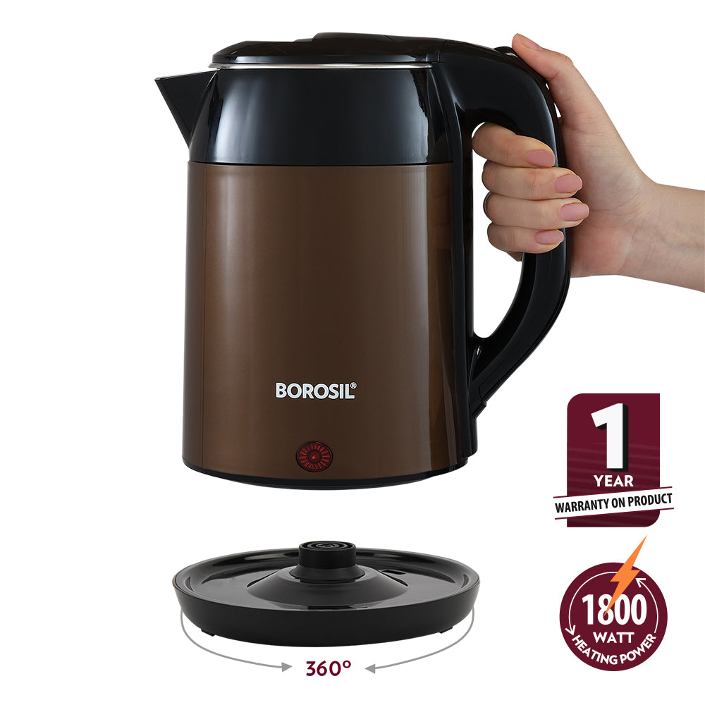 My Borosil Electric Kettles Borosil Cooltouch Electric Kettle Brown, 1.8L