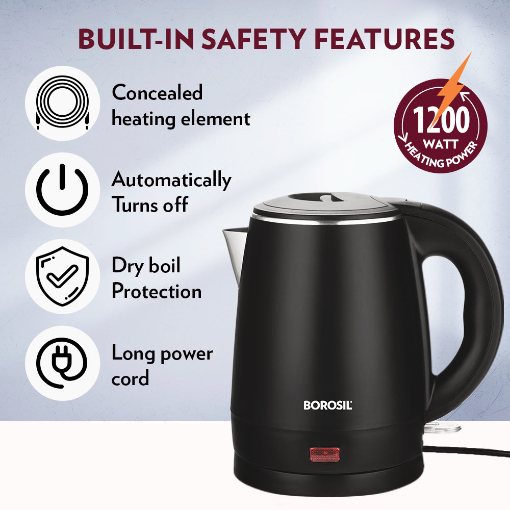 My Borosil Electric Kettles Borosil Cooltouch Kettle, 1.2 L